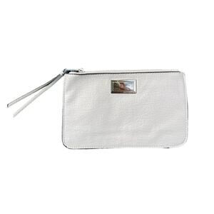 Juicy Couture silver gray leather wristlet purse going out mini bag